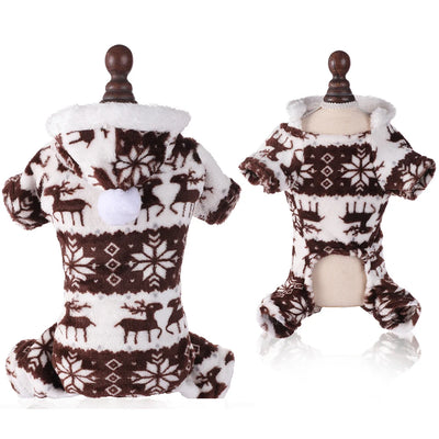 Combinaison Polaire de Noël Motif Renne pour Chien