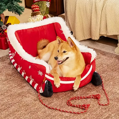 Panier Traîneau de Noël Chien Petit Format