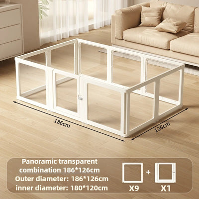 Parc pour Chien Intérieur Acrylique Transparent 186 cm