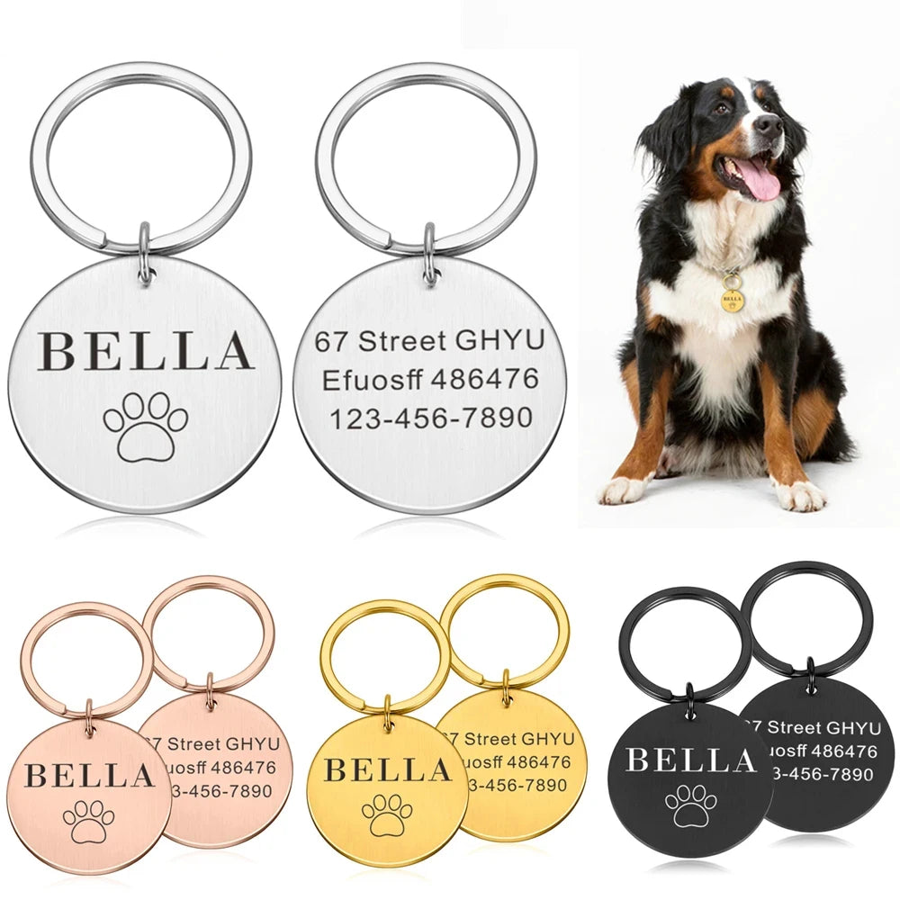 Medaille Anti-Perte Gravee Nom Personnalise Chien