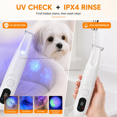 Tondeuse pour Chien Pattes et Museau Lumière LED UV