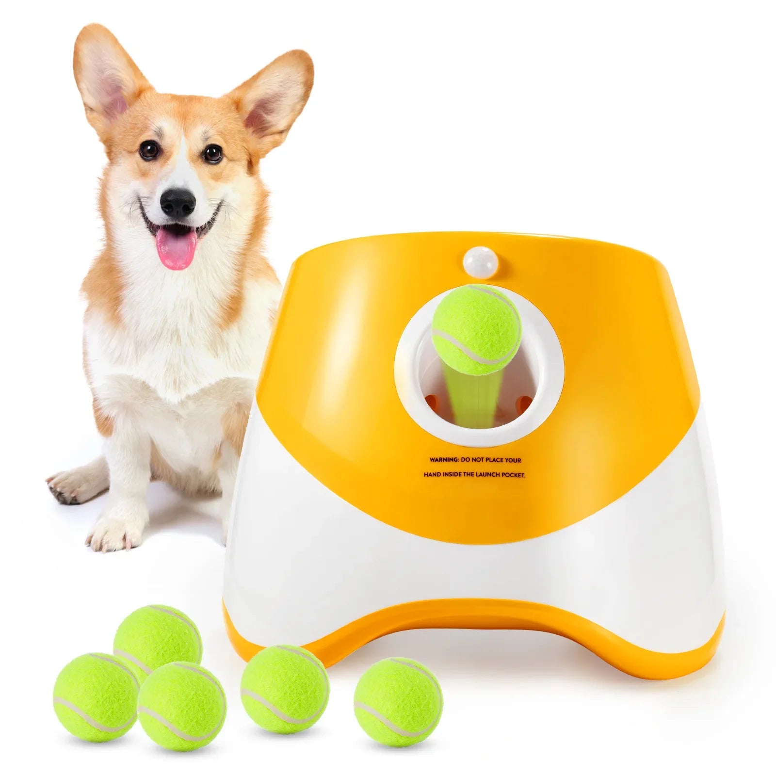 Lanceur de Balle de Tennis Chien Capteur de Mouvement Rechargeable