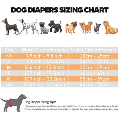 Culotte Hygiénique pour Chien Lavable Réglable XS à 2XL