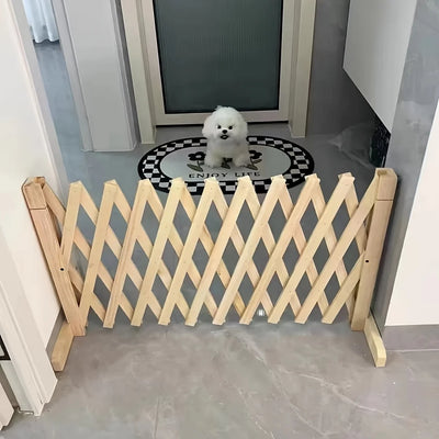 Barrière Chien Extensible Bois sur Pieds Petit Chien Couloir
