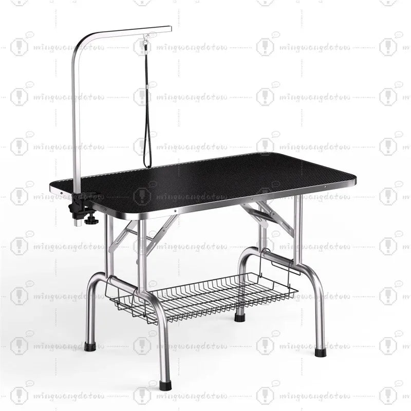 Table de Toilettage Pliable 116 cm avec Potence pour Chien