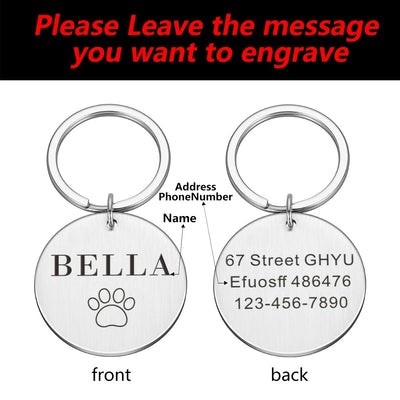 Medaille Anti-Perte Gravee Nom Personnalise Chien