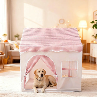 Tente pour Chien Grande Taille Niche Pliable Portes Enroulables