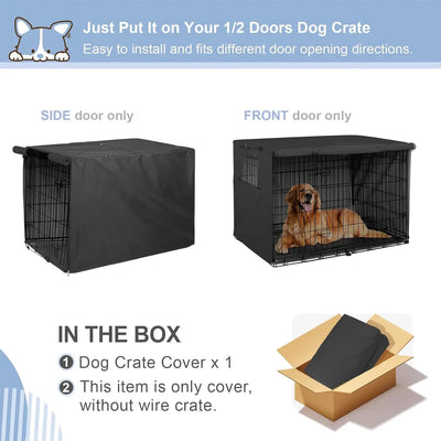 Housse pour Cage à Chien Métallique Polyester Noir