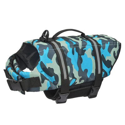 Gilet de Sauvetage pour Chien Réglable Poignée Ventre Aéré