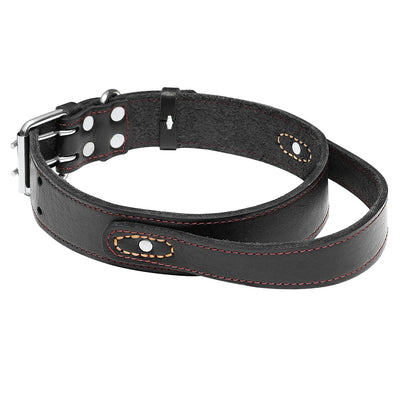 Collier Cuir Véritable à Poignée pour Gros Chien