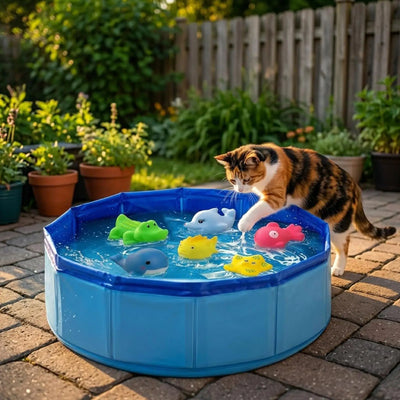 Mini Piscine pour Chien Pliable 30 cm Rince-Pattes