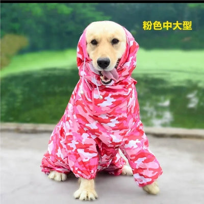 Manteau Imperméable Combinaison Intégrale Capuche Chien 4 Pattes
