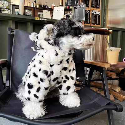 Manteau Sherpa Moucheté à Capuche pour Chien