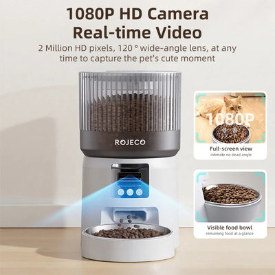 Distributeur de Croquettes 4 L Caméra HD 1080P Télécommande