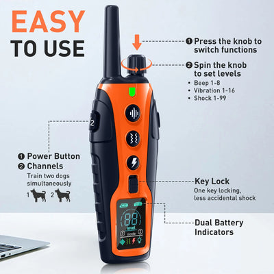 Collier Dressage 1000m 2 Chiens Lampe LED