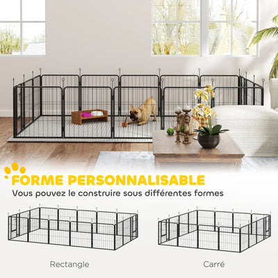 Parc pour Chien PawHut 16 Panneaux Modulable 60 cm
