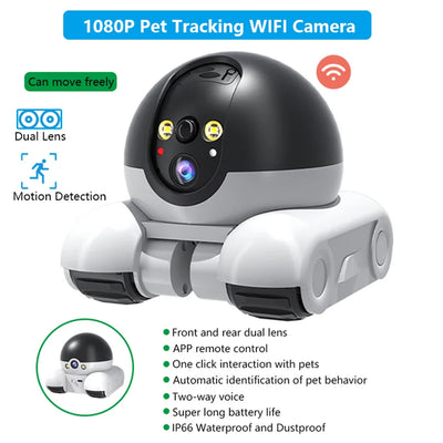 Caméra pour Chien Robot Mobile 1080P WiFi Application Télécommande