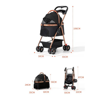 Poussette pour Chien Pliable Nacelle Amovible Aluminium
