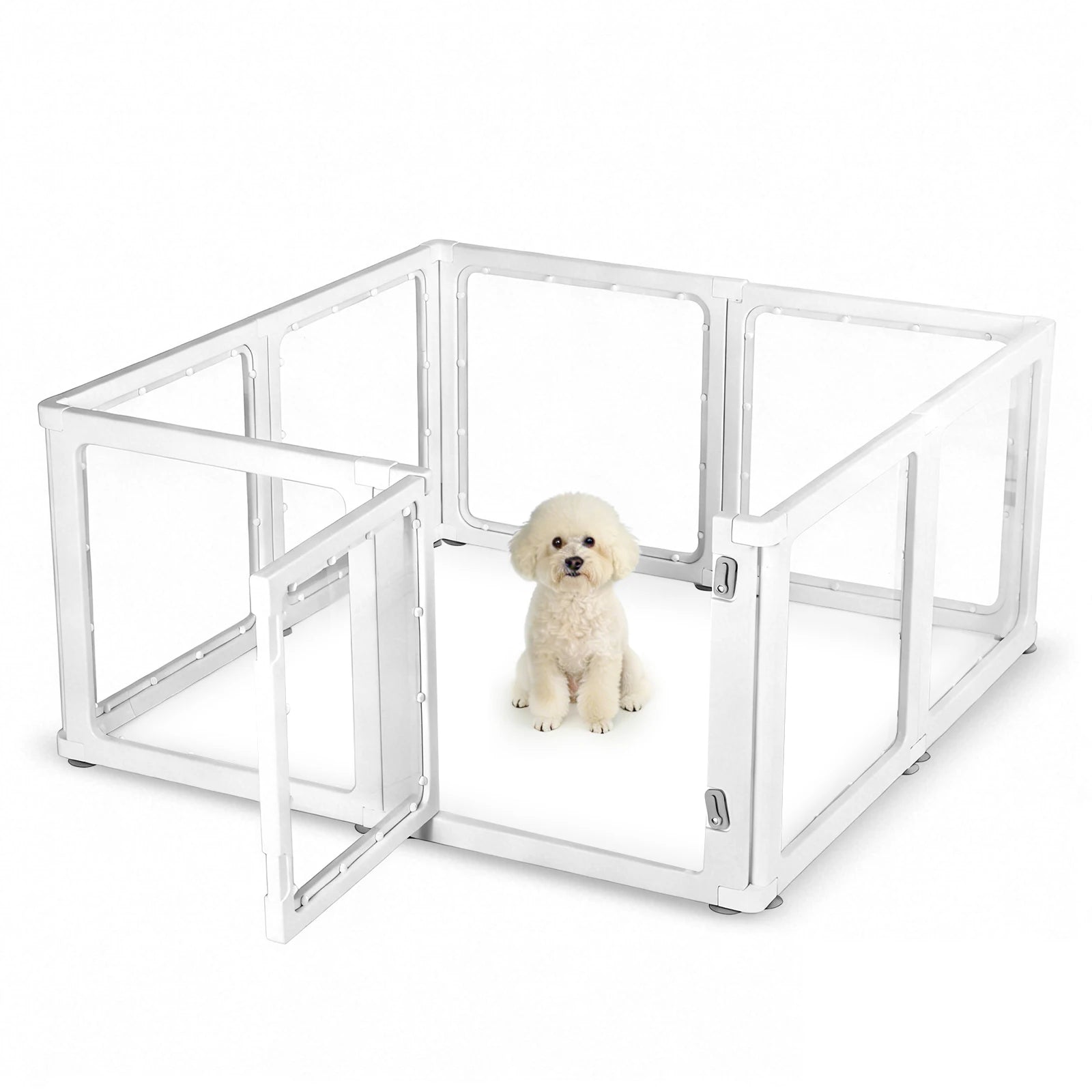 Enclos Transparent en Acrylique pour Chien avec Porte