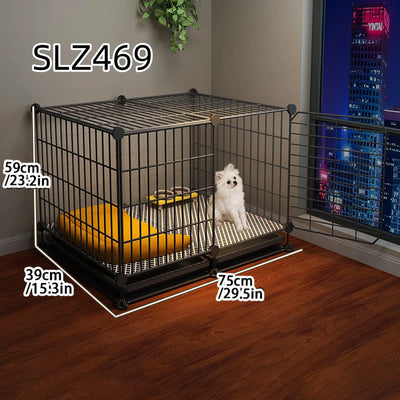 Cage pour Chien Intérieur Petite Taille avec Zone Toilette