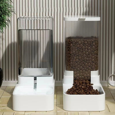 Distributeur Croquettes Chien Gravité Nourriture et Eau Sans Prise