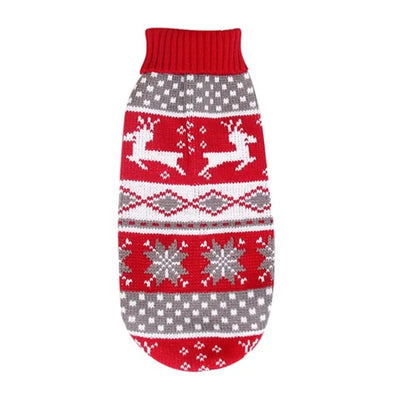 Pull pour Chien Col Roulé Tricot Rayé Rennes
