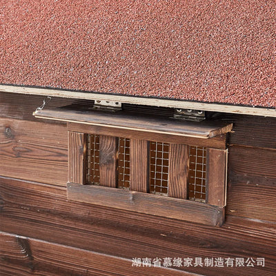 Niche Chien Extérieur en Bois Massif Carbonisé Toit Bitumé