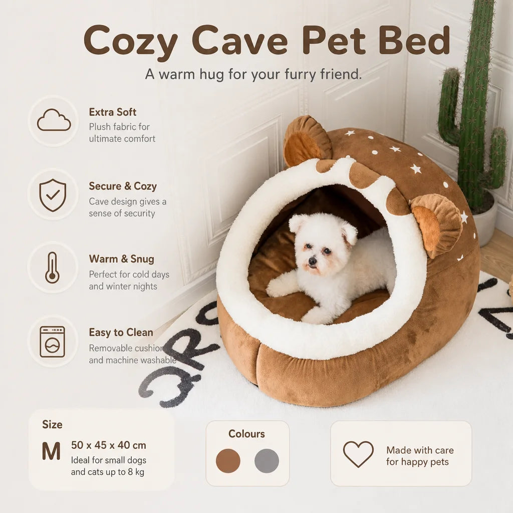Lit Cave Douillet pour Petit Chien