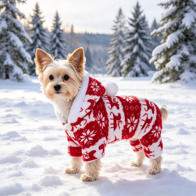 Combinaison Polaire de Noël Motif Renne pour Chien