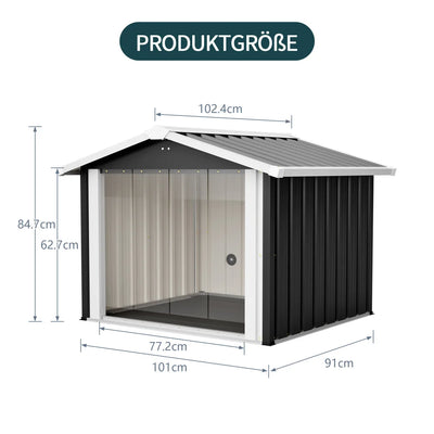 Niche Chien Métal Extérieur Anti-UV Ventilée 102x91x84 cm