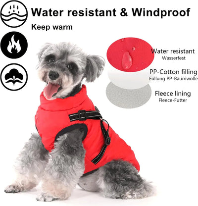 Manteau Polaire Hiver Harnais Intégré Chien