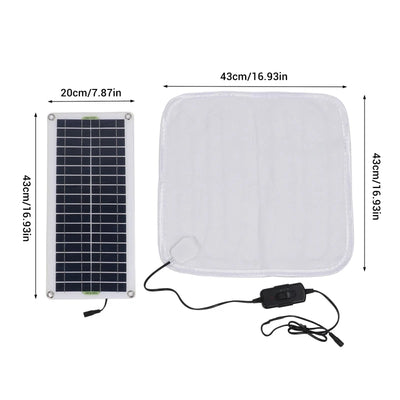 Coussin Chauffant Solaire 50 W Température Réglable pour Chien