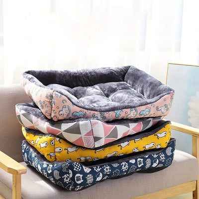 Panier Rectangulaire Peluche Bords Hauts pour Chien du S au 2XL