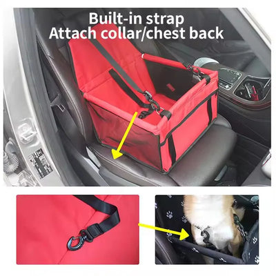 Siège de Voiture Rehausseur Pliable pour Petit Chien avec Sangle