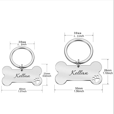 Médaille Gravée en Os Inox pour Chien
