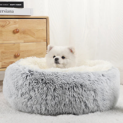 Panier Donut Gris Givré Grand Chien 40 à 100 cm