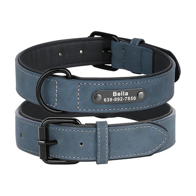 Collier Cuir Gravé Personnalisé Grand Chien