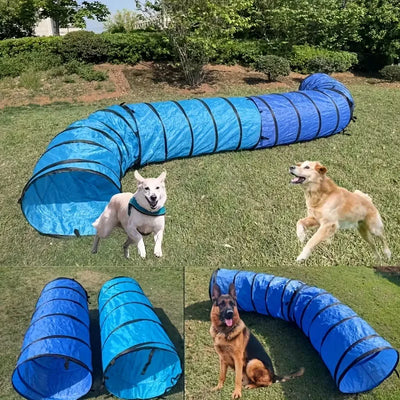 Tunnel d'Agility Pliable pour Chien 180 et 300 cm