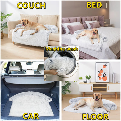 Canapé Apaisant Peluche Protège-Canapé Antidérapant pour Chien