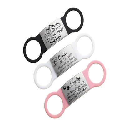 Médaille Gravée Silicone Acier Inoxydable Chien et Chat