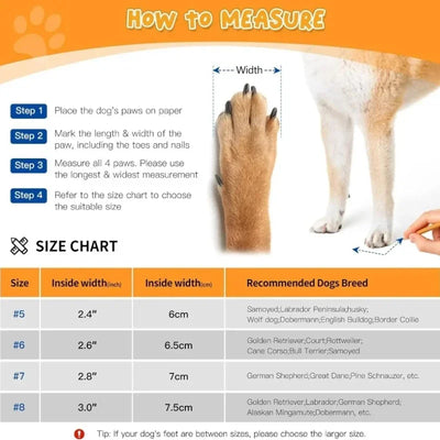 Chaussures pour Chien Randonnée Étanches Semelle Caoutchouc