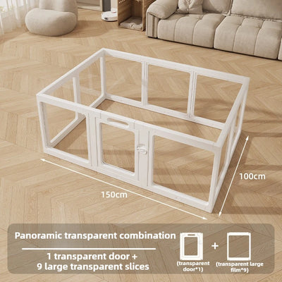 Clôture Anti-Fugue Transparente pour Chien Hauteur 60 cm