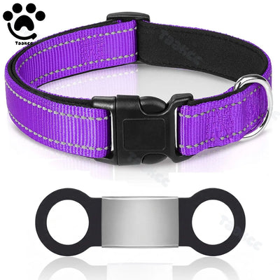 Collier Rembourré Réfléchissant Gravé Nom Chien