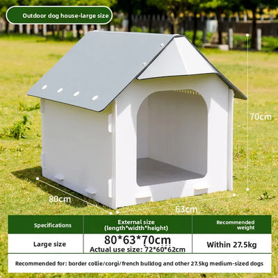 Niche Chien Extérieur en Plastique Ventilée 3 Tailles