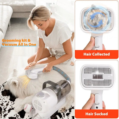 Aspirateur Poils de Chien Kit Toilettage Tondeuse 2,5 L