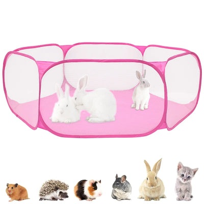 Parc pour Chien Pliable Transparent Chiot et Lapin 120 cm