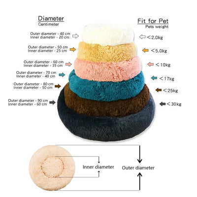 Panier Rond Moelleux pour Chien de 40 à 90 cm 22 Coloris