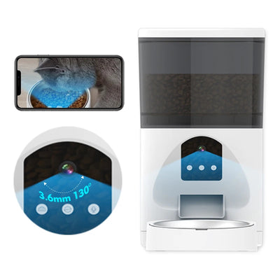 Distributeur de Croquettes 6 L Caméra HD Audio Bidirectionnel