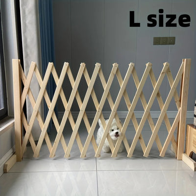 Barrière Chien Extensible Bois sur Pieds Petit Chien Couloir