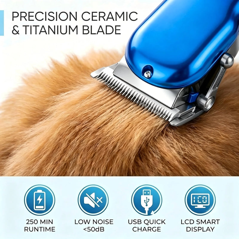 Tondeuse pour Chien Professionnelle Sans Fil 250 min LCD